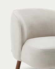 Load image into Gallery viewer, Ulit armchair in beige chenille with solid ash wood legs with walnut finish - image 6