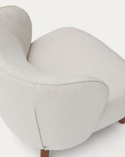 Load image into Gallery viewer, Ulit armchair in beige chenille with solid ash wood legs with walnut finish - image 7
