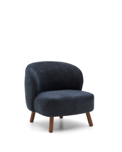 Load image into Gallery viewer, Ulit armchair in blue-grey chenille with solid ash wood legs with walnut finish