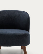 Load image into Gallery viewer, Ulit armchair in blue-grey chenille with solid ash wood legs with walnut finish - image 5