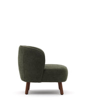 Load image into Gallery viewer, Ulit armchair in green chenille with solid ash wood legs with walnut finish - image 2