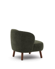 Load image into Gallery viewer, Ulit armchair in green chenille with solid ash wood legs with walnut finish - image 3