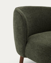 Load image into Gallery viewer, Ulit armchair in green chenille with solid ash wood legs with walnut finish - image 6