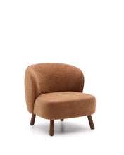 Load image into Gallery viewer, Ulit armchair in terracotta chenille with solid ash wood legs with walnut finish
