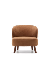 Load image into Gallery viewer, Ulit armchair in terracotta chenille with solid ash wood legs with walnut finish - image 4