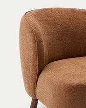 Load image into Gallery viewer, Ulit armchair in terracotta chenille with solid ash wood legs with walnut finish - image 6