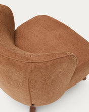 Load image into Gallery viewer, Ulit armchair in terracotta chenille with solid ash wood legs with walnut finish - image 7