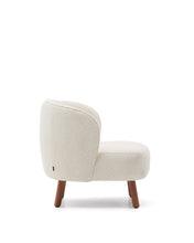 Load image into Gallery viewer, Ulit armchair in white bouclé with solid ash wood legs in a walnut finish - image 2
