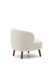 Load image into Gallery viewer, Ulit armchair in white bouclé with solid ash wood legs in a walnut finish - image 3