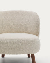 Load image into Gallery viewer, Ulit armchair in white bouclé with solid ash wood legs in a walnut finish - image 5
