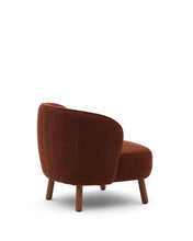 Load image into Gallery viewer, Ulit armchair in terracotta bouclé with solid ash wood legs in a walnut finish - image 3