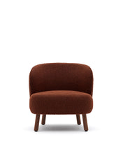 Load image into Gallery viewer, Ulit armchair in terracotta bouclé with solid ash wood legs in a walnut finish - image 4