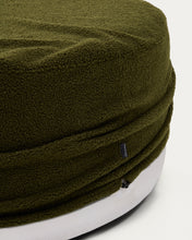Load image into Gallery viewer, Kaeli footrest with removable cover in green bouclé Ø 120 cm - image 3