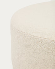 Load image into Gallery viewer, Kaeli footrest with removable cover in ecru bouclé Ø 120 cm - image 4