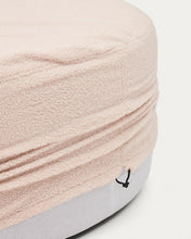 Load image into Gallery viewer, Kaeli footrest with removable cover in pink bouclé Ø 120 cm - image 3