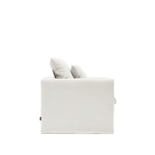 Load image into Gallery viewer, Nora armchair with removable cover with linen and cotton cushion in ecru 92cm - image 3