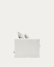 Load image into Gallery viewer, Nora armchair with removable cover with linen and cotton cushion in ecru 92cm - image 4