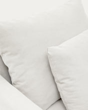 Load image into Gallery viewer, Nora armchair with removable cover with linen and cotton cushion in ecru 92cm - image 12