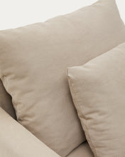 Load image into Gallery viewer, Nora armchair with removable cover with linen and cotton cushion in taupe 92cm - image 11