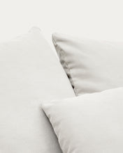 Load image into Gallery viewer, Nora armchair with removable cover with linen and cotton cushion in ecru 140cm - image 9