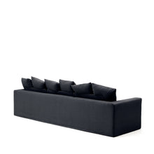 Load image into Gallery viewer, Nora 4-seater sofa with removable cover with linen and cotton cushions in anthracite grey 340cm - image 5