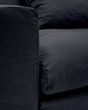 Load image into Gallery viewer, Nora 4-seater sofa with removable cover with linen and cotton cushions in anthracite grey 340cm - image 12
