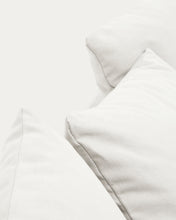 Load image into Gallery viewer, Nora 4-seater sofa with removable cover with linen and cotton cushions in ecru 340cm - image 11