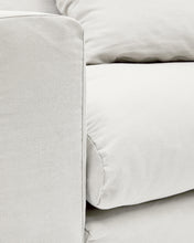 Load image into Gallery viewer, Nora 4-seater sofa with removable cover with linen and cotton cushions in ecru 340cm - image 12