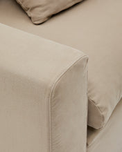 Load image into Gallery viewer, Nora 4-seater sofa with removable cover with linen and cotton cushions in taupe 340cm - image 11