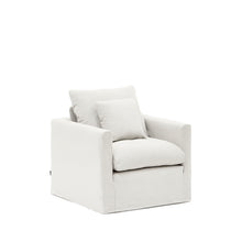 Load image into Gallery viewer, Nora armchair cover in ecru linen and cotton 92cm - image 4