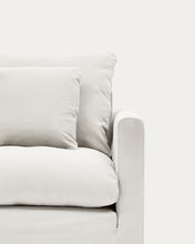 Load image into Gallery viewer, Nora armchair cover in ecru linen and cotton 92cm - image 5