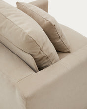 Load image into Gallery viewer, Nora armchair cover in taupe linen and cotton 92cm - image 5