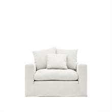 Load image into Gallery viewer, Nora armchair cover in ecru linen and cotton 140cm - image 3