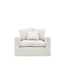 Load image into Gallery viewer, Nora armchair cover in ecru linen and cotton 140cm - image 4