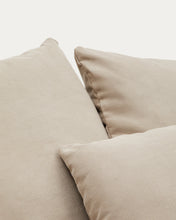 Load image into Gallery viewer, Nora armchair cover in taupe linen and cotton 140cm - image 8