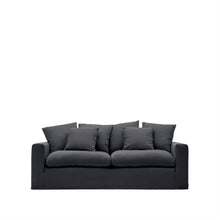 Load image into Gallery viewer, Nora 3-seater sofa cover in anthracite grey linen and cotton - image 3