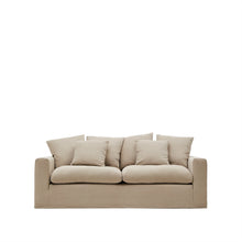 Load image into Gallery viewer, Nora 3-seater sofa cover in taupe linen and cotton - image 3
