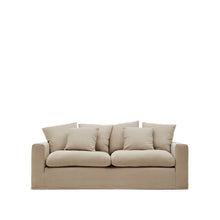 Load image into Gallery viewer, Nora 3-seater sofa cover in taupe linen and cotton - image 4