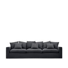 Load image into Gallery viewer, Nora 4-seater sofa cover in anthracite grey linen and cotton - image 3