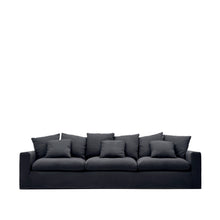 Load image into Gallery viewer, Nora 4-seater sofa cover in anthracite grey linen and cotton - image 4