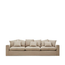 Load image into Gallery viewer, Nora 4-seater sofa cover in taupe linen and cotton - image 4