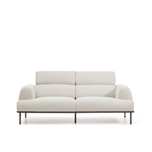 Load image into Gallery viewer, Aurum 3-seater sofa in ecru chenille with reclining headrest and matte grey metal base 234cm FSC Mix Credit - image 3