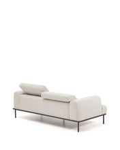 Load image into Gallery viewer, Aurum 3-seater sofa in ecru chenille with reclining headrest and matte grey metal base 234cm FSC Mix Credit - image 6