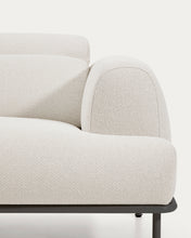 Load image into Gallery viewer, Aurum 3-seater sofa in ecru chenille with reclining headrest and matte grey metal base 234cm FSC Mix Credit - image 16
