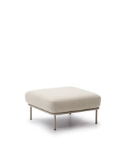 Load image into Gallery viewer, Aurum ecru chenille footrest with matte beige metal base 85 x 85cm FSC Mix Credit - image 2