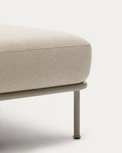 Load image into Gallery viewer, Aurum ecru chenille footrest with matte beige metal base 85 x 85cm FSC Mix Credit - image 6