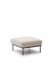 Load image into Gallery viewer, Aurum ecru chenille footrest with matte grey metal base 85 x 85cm FSC Mix Credit - image 2