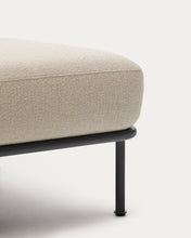 Load image into Gallery viewer, Aurum ecru chenille footrest with matte grey metal base 85 x 85cm FSC Mix Credit - image 6