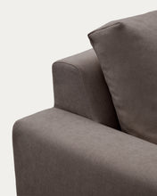 Load image into Gallery viewer, Alea dark brown chenille 3-seater modular sofa with removable cover 220cm - image 7