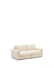 Load image into Gallery viewer, Alea ecru chenille 3-seater modular sofa with removable cover 220cm - image 2